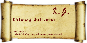 Kálóczy Julianna névjegykártya