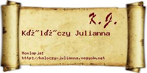 Kálóczy Julianna névjegykártya