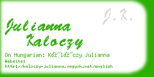 julianna kaloczy business card